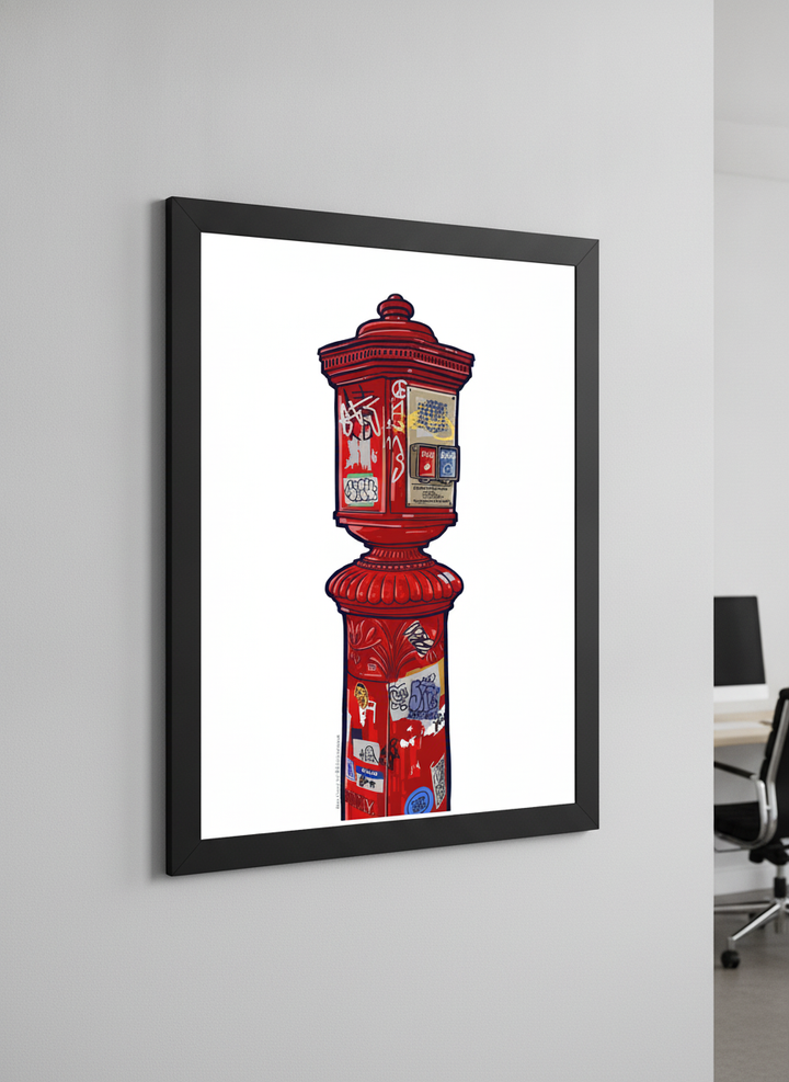 Contemporary wall art featured in a bright modern office workspace