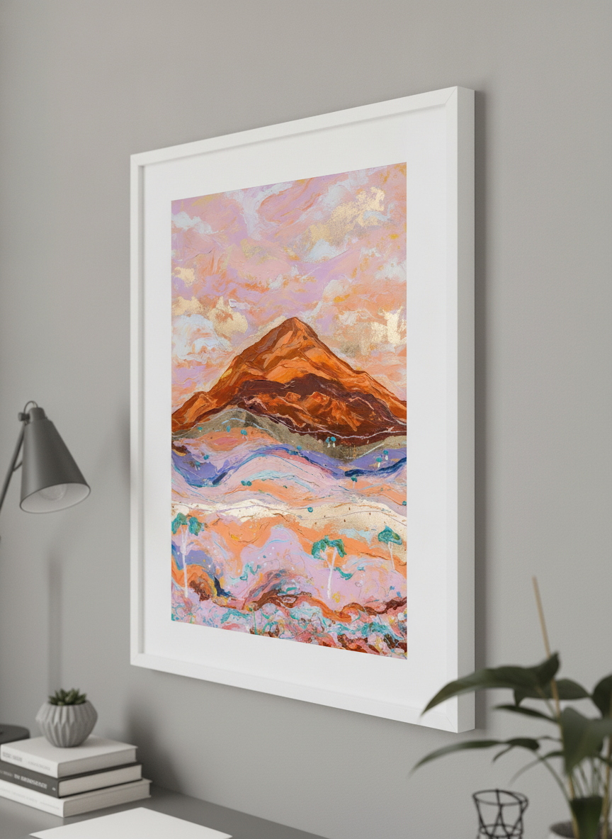 Contemporary wall art featured in a bright modern office workspace