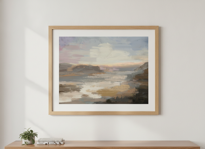 Contemporary wall art featured in a bright modern office workspace