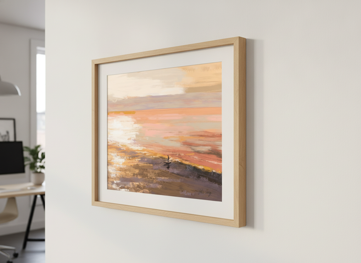 Contemporary wall art featured in a bright modern office workspace
