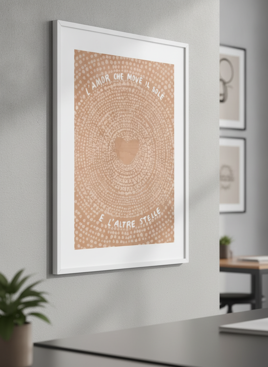 Contemporary wall art featured in a bright modern office workspace