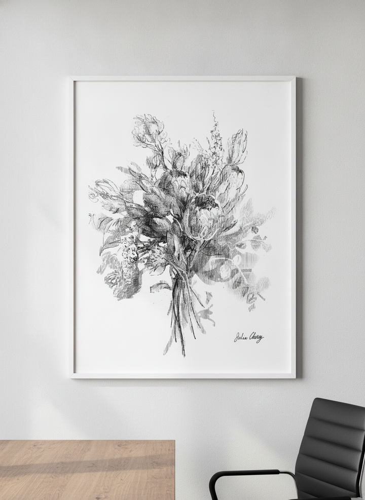 Contemporary wall art featured in a bright modern office workspace