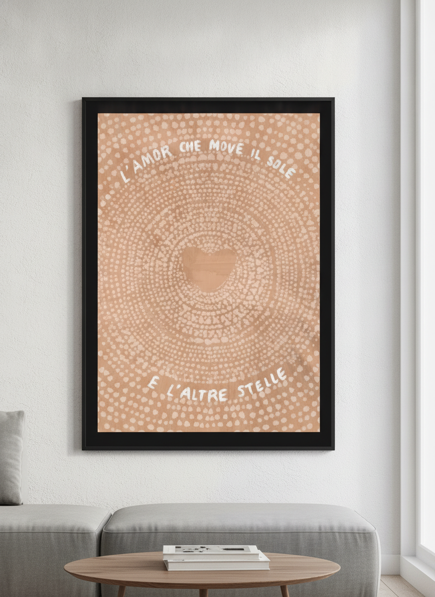 Modern wall art styled above a sofa in a neutral living room