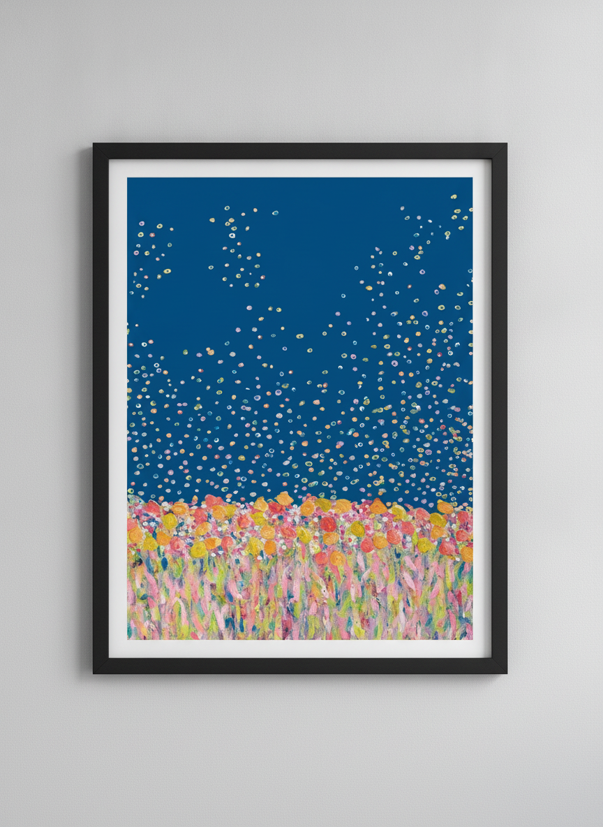 Contemporary wall art featured in a bright modern office workspace