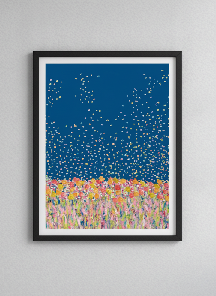 Contemporary wall art featured in a bright modern office workspace
