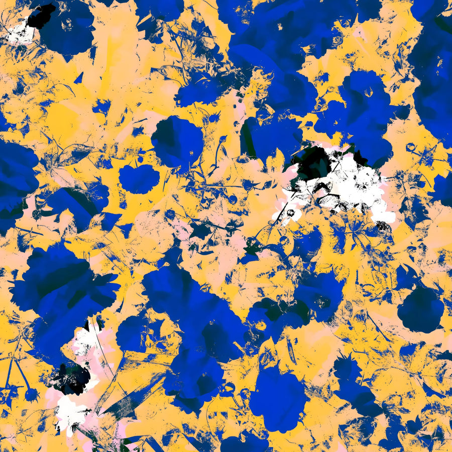 Cobalt Garden By 83 Oranges | Canvas Square Print
