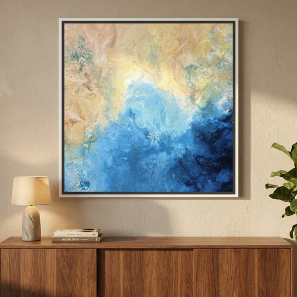 Sapphire Surf Coast By Angela Anderson | Canvas Square Print