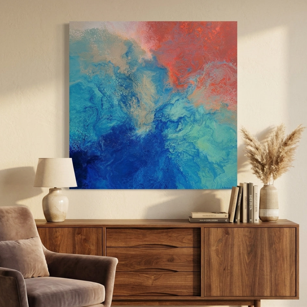 Where The Pindan Meets The Sea By Angela Anderson | Canvas Square Print
