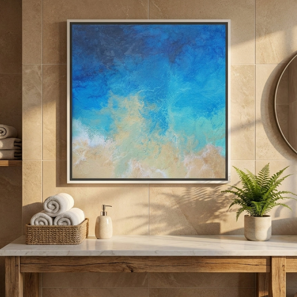 Where the Sand Meets the Sea By Angela Anderson | Canvas Square Print