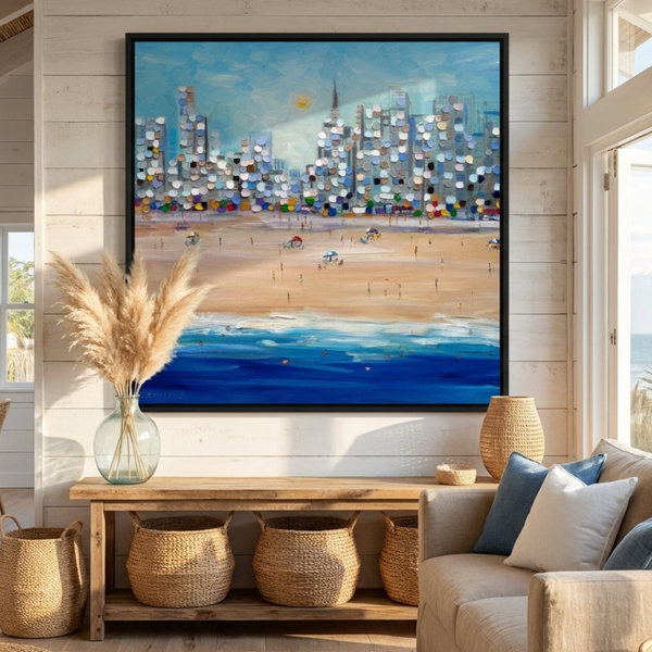 City Beach By Ekaterina Ermilkina Copy | Canvas Square Print