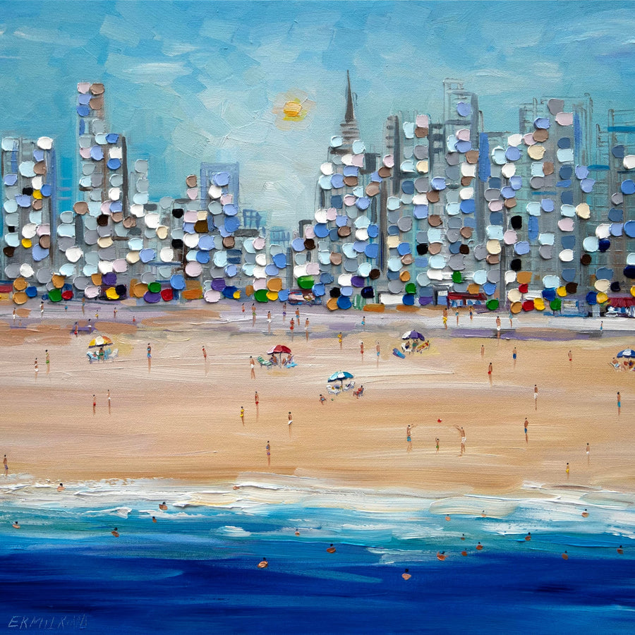 City Beach By Ekaterina Ermilkina Copy | Canvas Square Print