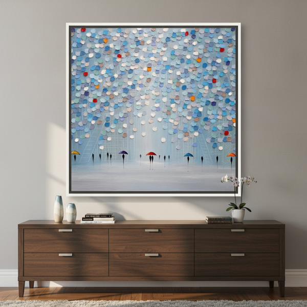 Happy Sunny Rain By Ekaterina Ermilkina | Canvas Square Print