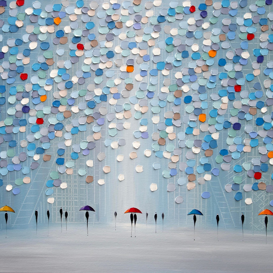 Happy Sunny Rain By Ekaterina Ermilkina | Canvas Square Print