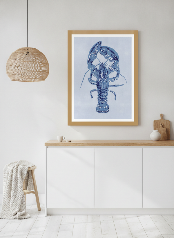 Indigo Blue Lobster By Katariina Kosunen | Art & Canvas Print