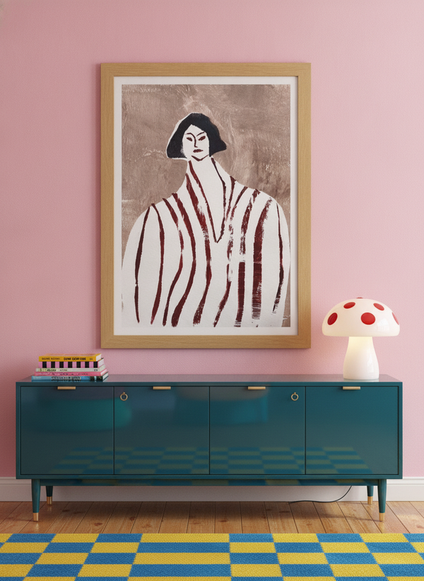 Abstract Striped Woman By Christina Misuro | Art & Canvas Print