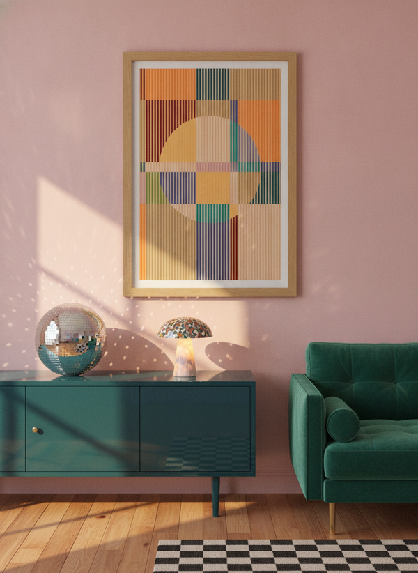 Abstract Striped Circle By Dominique Vari | Art & Canvas Print