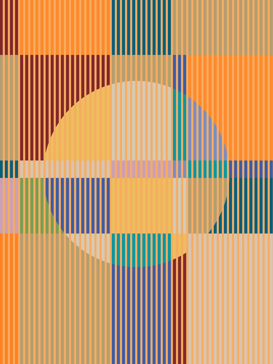 Abstract Striped Circle By Dominique Vari | Art & Canvas Print