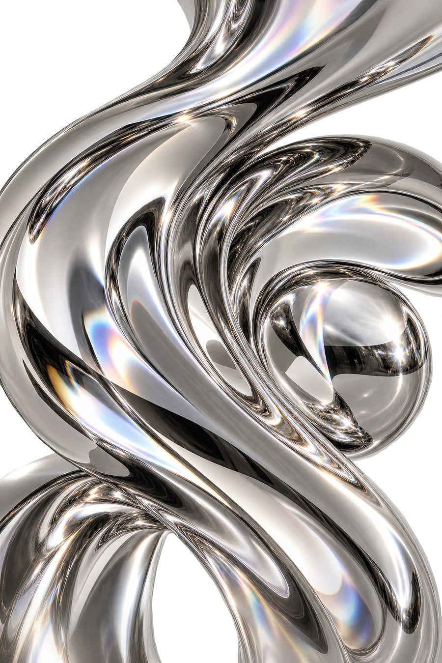 Fluid Chrome Abstract By Treechild | Art & Canvas Print