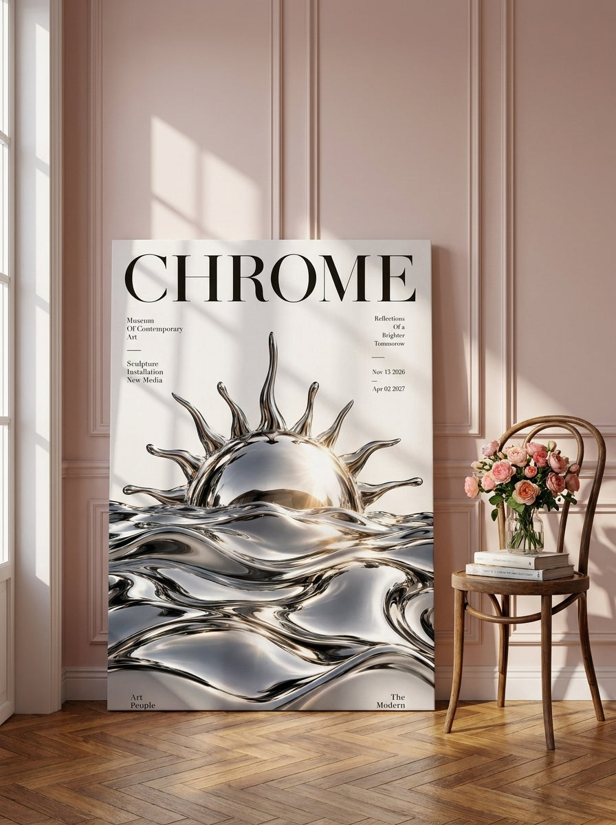 Stretched canvas wall art leaning against the wall in a Parisian home office