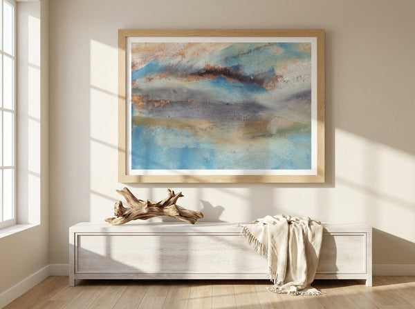 Textured Blue Grey Abstract By Dina Dankers | Art & Canvas Print