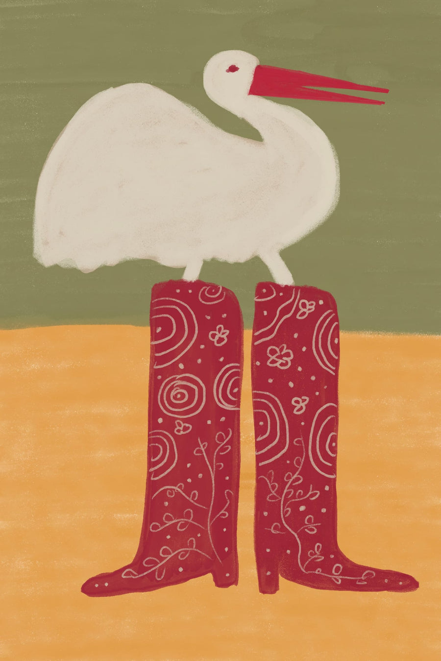 Bird in Red Boots By The Art Concept | Art & Canvas Print