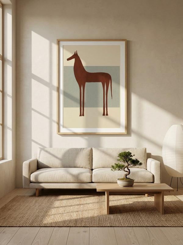 Minimalist Brown Horse By The Art Concept | Art & Canvas Print
