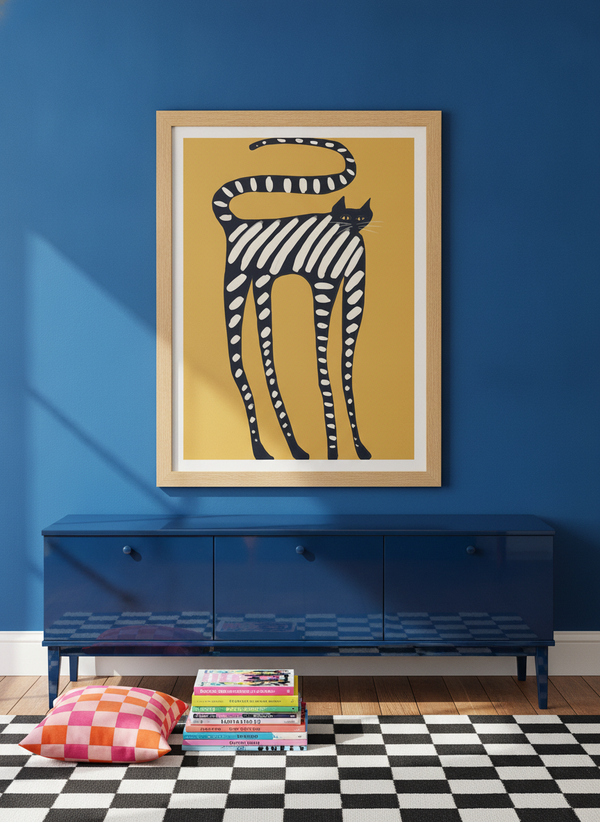 Elegant Striped Cat By The Art Concept | Art & Canvas Print