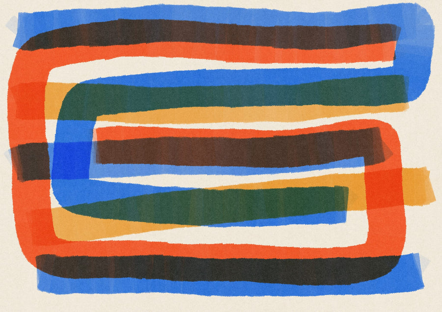 Colorful Abstract Lines By Nicholas | Art & Canvas Print