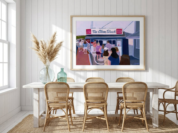 Clam Shack Line By Laurel Greenfield | Art & Canvas Print