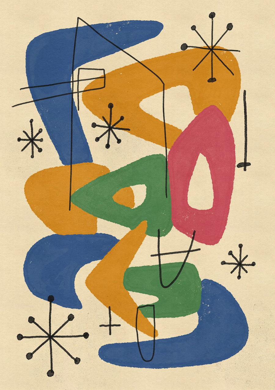 Midcentury Modern Abstract Shapes By Nicholas | Art & Canvas Print