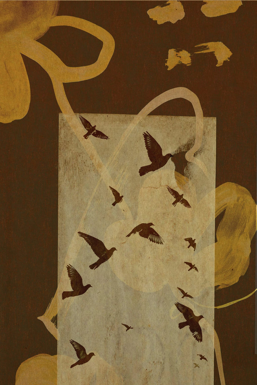 Sepia Flying Doves By Treechild | Art & Canvas Print