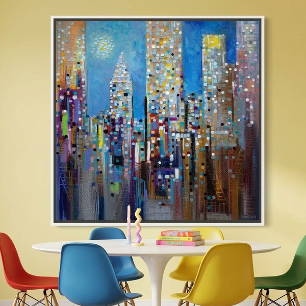 Sun Over The City By Ekaterina Ermilkina | Canvas Square Print