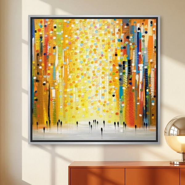 Sunset Lights By Ekaterina Ermilkina | Canvas Square Print