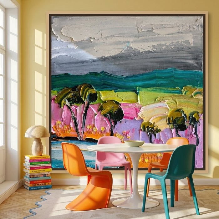 Colourful World 2 By Angela Hawkey | Canvas Square Print