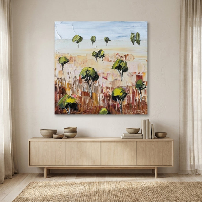 Colourful Land 3 By Angela Hawkey | Canvas Square Print