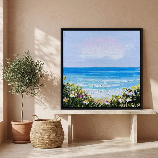 Daisy Shore 2 By Angela Hawkey | Canvas Square Print