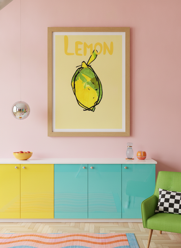 Bright Yellow Lemon By Casa Cartissi | Art & Canvas Print