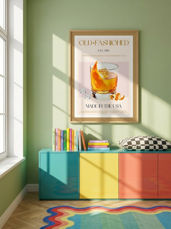 Classic Old Fashioned Cocktail By Nazma Khokhar | Art & Canvas Print
