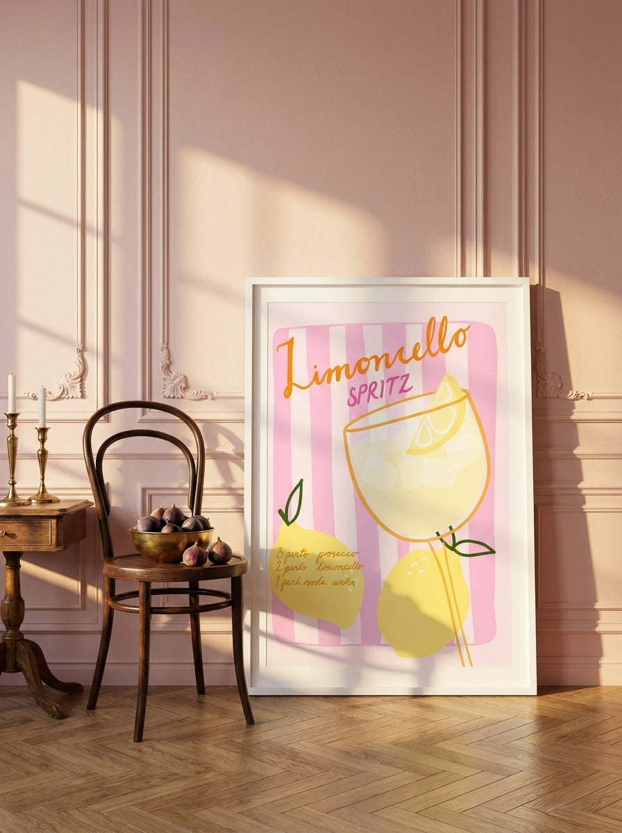 Modern wall art print leaning against the wall in a Parisian living room