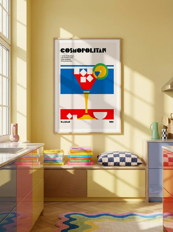 Cosmopolitan Cocktail Recipe By Retrodrome | Art & Canvas Print