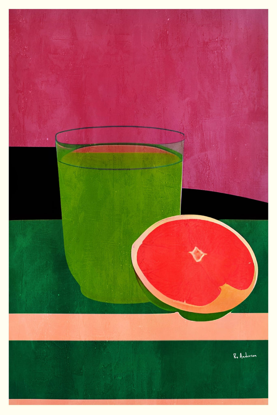 Vibrant Grapefruit Juice By Bo Anderson | Art & Canvas Print