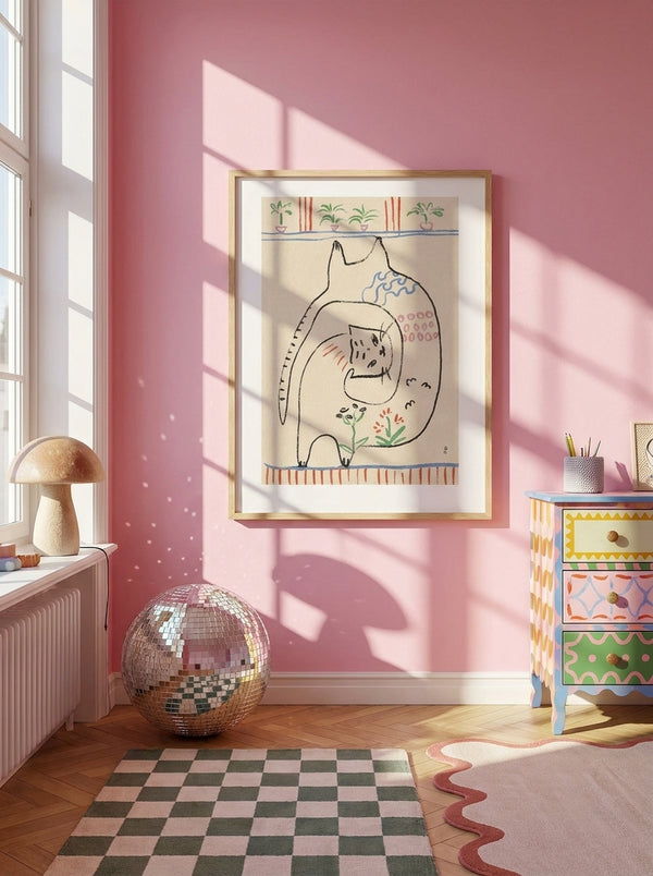 Playful Cats Illustration By Raipa Studio | Art & Canvas Print