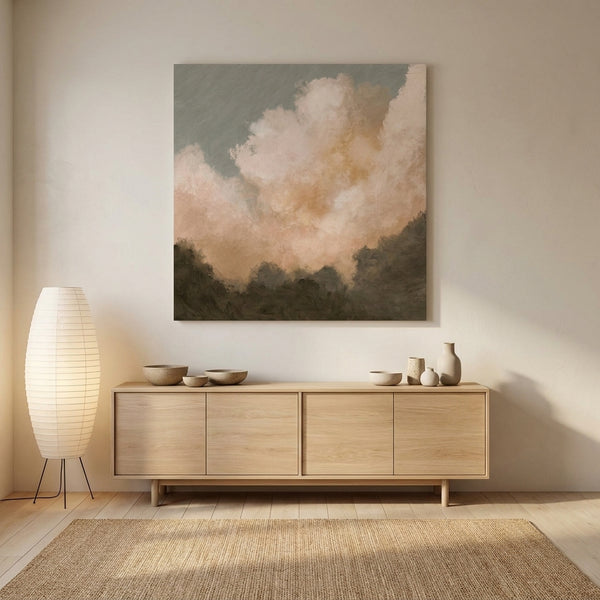 Serene Mountain Clouds By Dan Hobday | Canvas Square Print