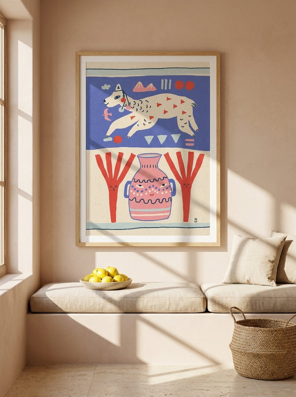 Playful Llama Folk Art By Raipa Studio | Art & Canvas Print