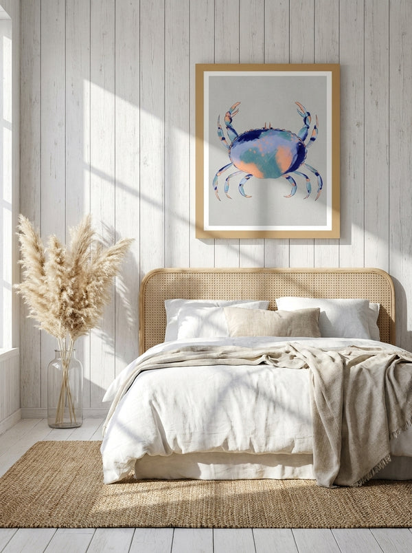 Serene Blue Crab By Nikita Jariwala | Art & Canvas Print