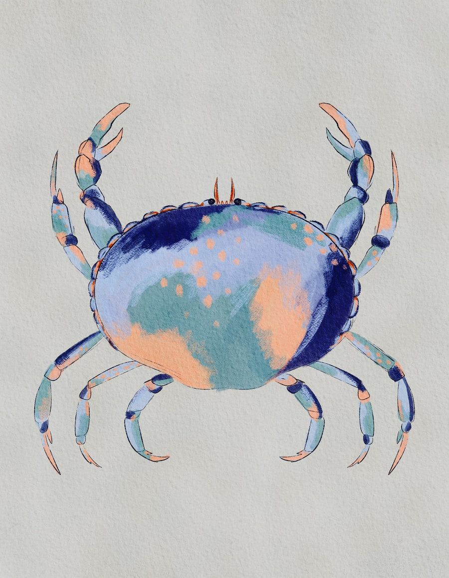 Serene Blue Crab By Nikita Jariwala | Art & Canvas Print