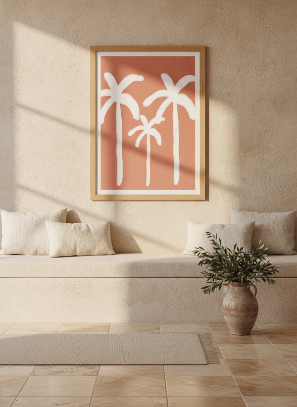 Palmsonbeach(sienna) By Treechild | Art & Canvas Print