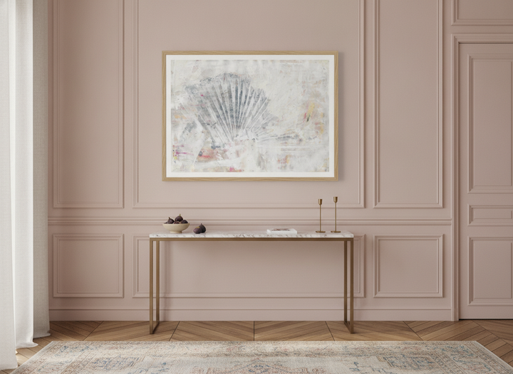 Modern wall art print styled on the wall in a Parisian living room