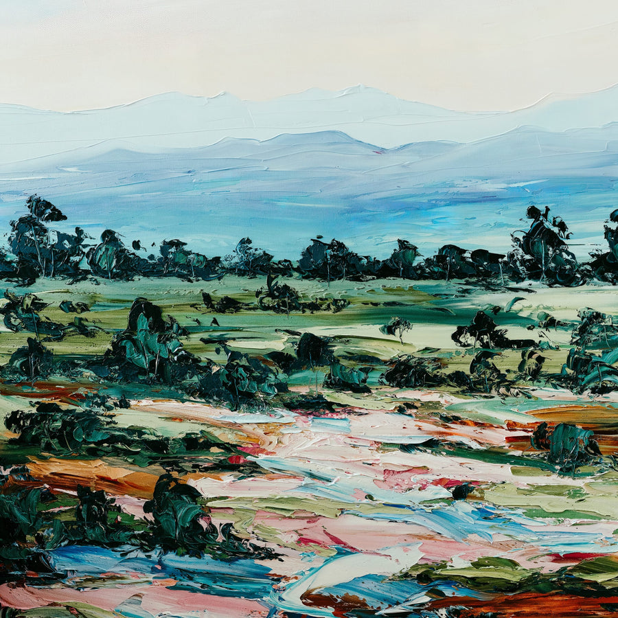 Green Pastures By Angela Hawkey | Canvas Square Print