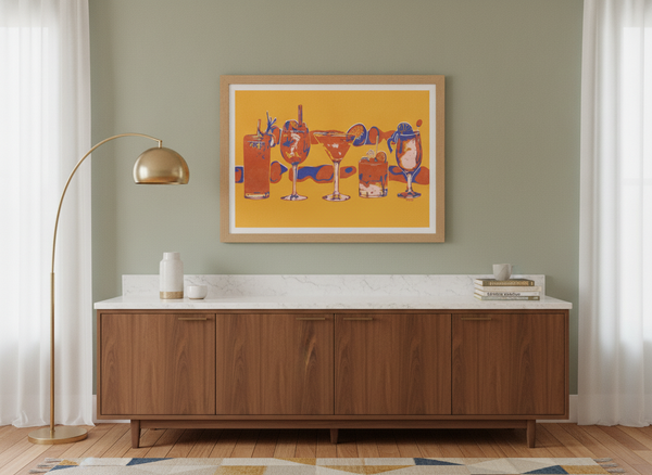 Happy Hour Cocktails By Katariina Kosunen | Art & Canvas Print